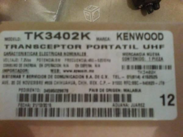 4 radios kenwood modelo tk3402 nuevos remato