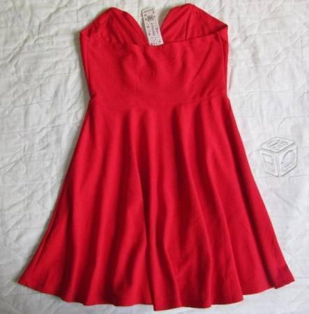 Vestido Rojo Strapless T-M