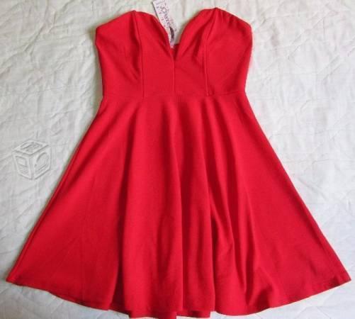 Vestido Rojo Strapless T-M