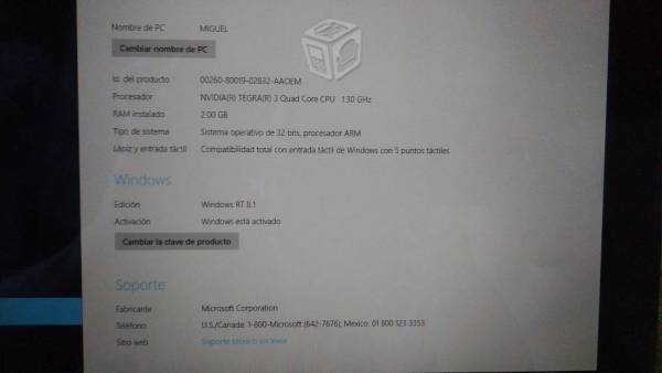 Tablet Microsoft Rt 8.1 de 64 Gb