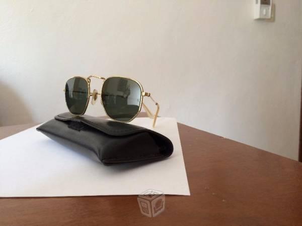 Lentes Ray Ban Hexagonales Retro Usados, B&L oro