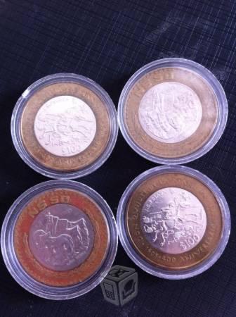 Monedas de $100 centro de plata