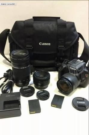 Kit Camara Canon Rebel T5 con tres lentes