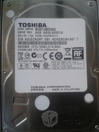 Disco duro de 500gb sata lap TOSHIBA