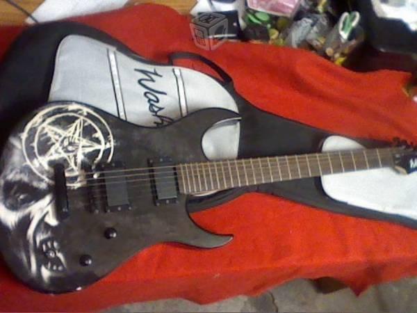 Guitarra electrica washburn evil, dark 3, c/ funda