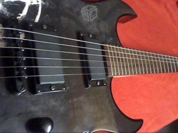 Guitarra electrica washburn evil, dark 3, c/ funda