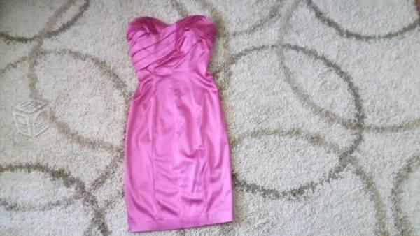 Vestido rosa straples para fiesta