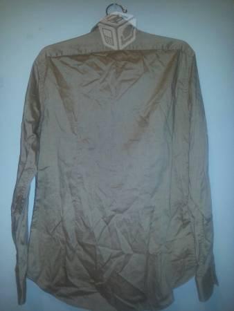 Camisa beige tornasol ZARA SLIM FIT - Chica