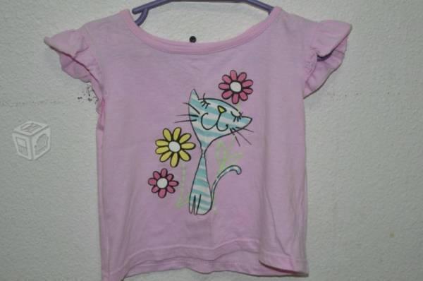 Lote 4 playeras alodon bebe 12m (3) y una 24 meses