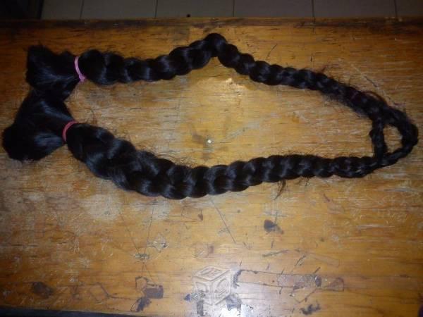 Trenzas de cabello virgen castaño