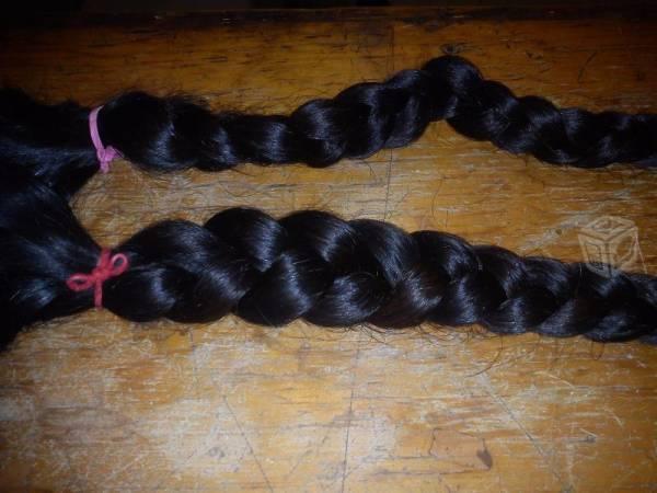 Trenzas de cabello virgen castaño