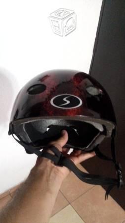 Casco para bici rojo con negro