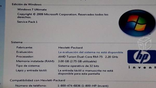 Laptop 3gb memoria ram 320gb disco duro HDMI