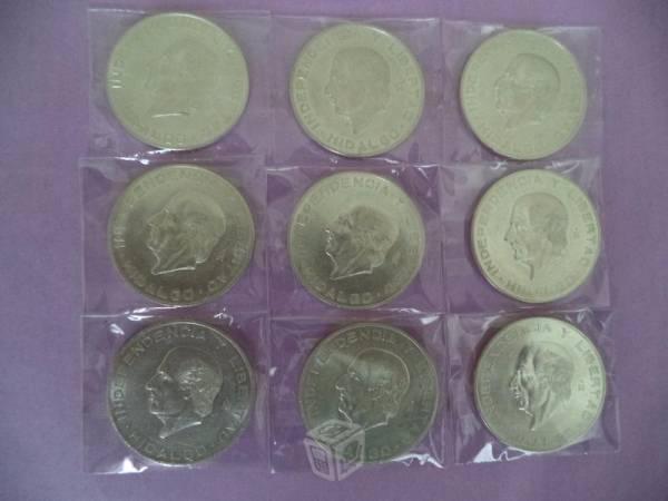Monedas Hidalgo de Diez Pesos año 1955 de Plata