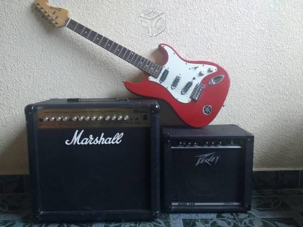 Amplificador Marshall mg50 dfx y Peavey rage158