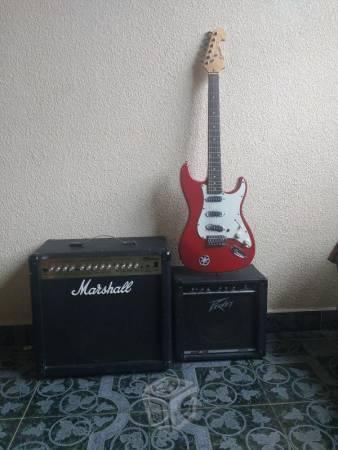 Amplificador Marshall mg50 dfx y Peavey rage158