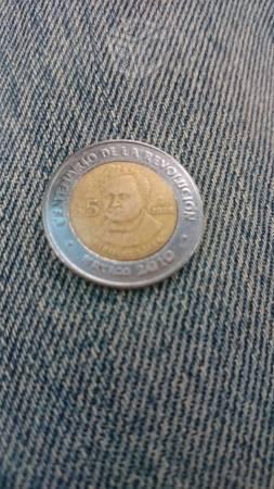 Moneda 5 pesos Heriberto Jara