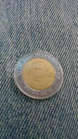Moneda 5 pesos Heriberto Jara