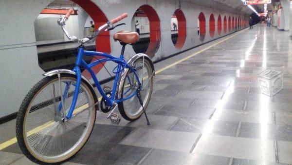 Bicicleta Tipo Vintage Azul Preciosa!!