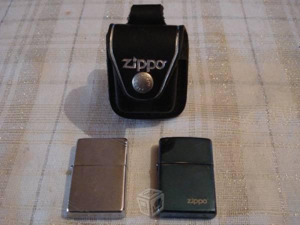 Zippos 2 funda zippo de cuero 1 encendedor antiguo