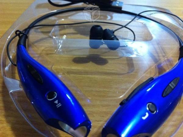 Audifonos Bluetooth Azules de Collar