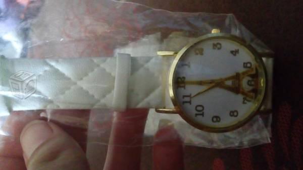 Reloj unisex color rojo & reloj blanco para mujer