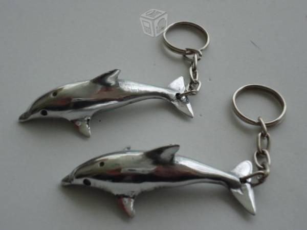 Llavero delfin nariz de botella metal pewter