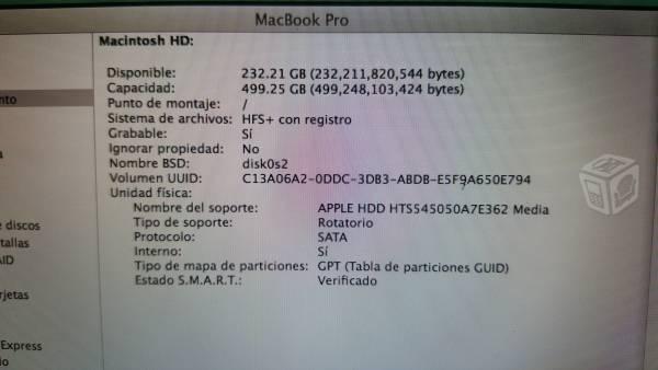 MacBook Pro 2010 500 Gb DD, Core i5. Negociable