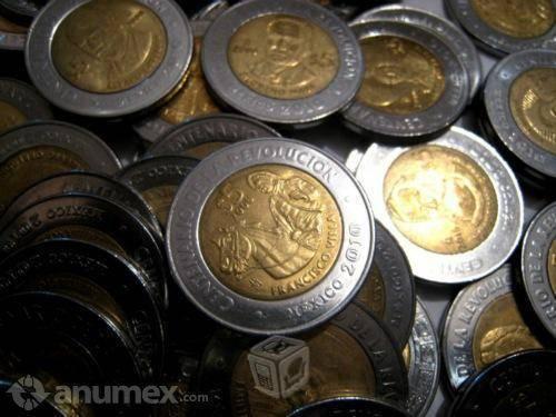 Monedas Bicentenario de 5 pesos.