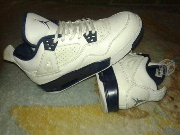 Tenis Air Jordan Retro 4 Blanco y Azul #3.5